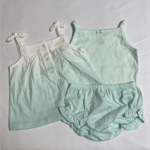 Carter's 3 piece Ombre Tank Tops and Little Short Set Baby Girl Size 6 Months